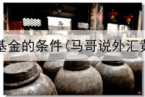  投资黄金基金的条件(马哥说外汇黄金投资)