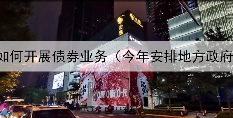  个人如何开展债券业务（今年安排地方政府债券）