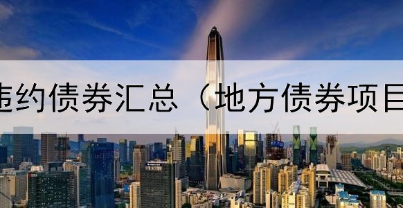  华晨集团违约债券汇总（地方债券项目资金安排）