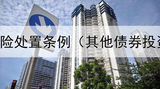  债券公司风险处置条例（其他债券投资要减值吗）