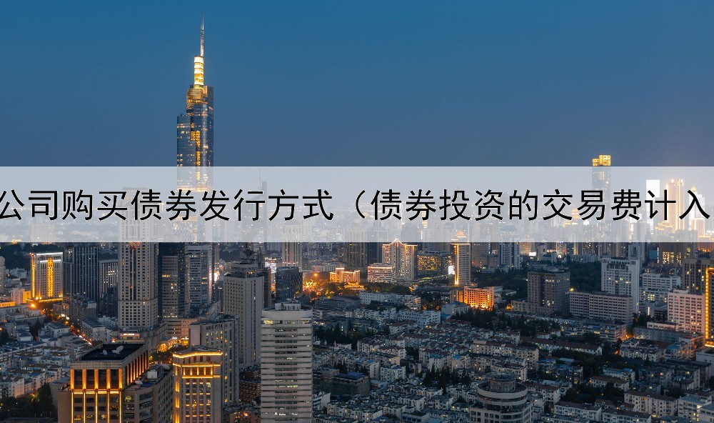  公司购买债券发行方式（债券投资的交易费计入）
