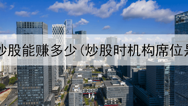  高中生炒股能赚多少(炒股时机构席位是什么)